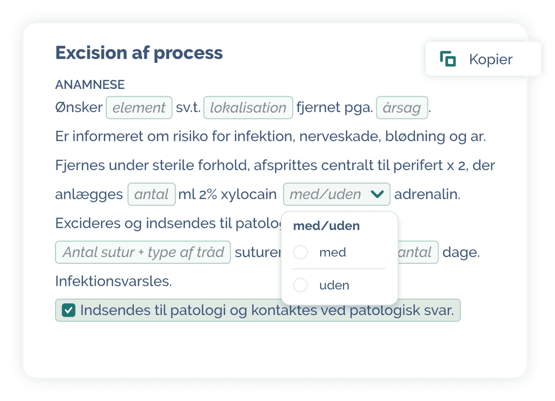 Ekscision eksempel