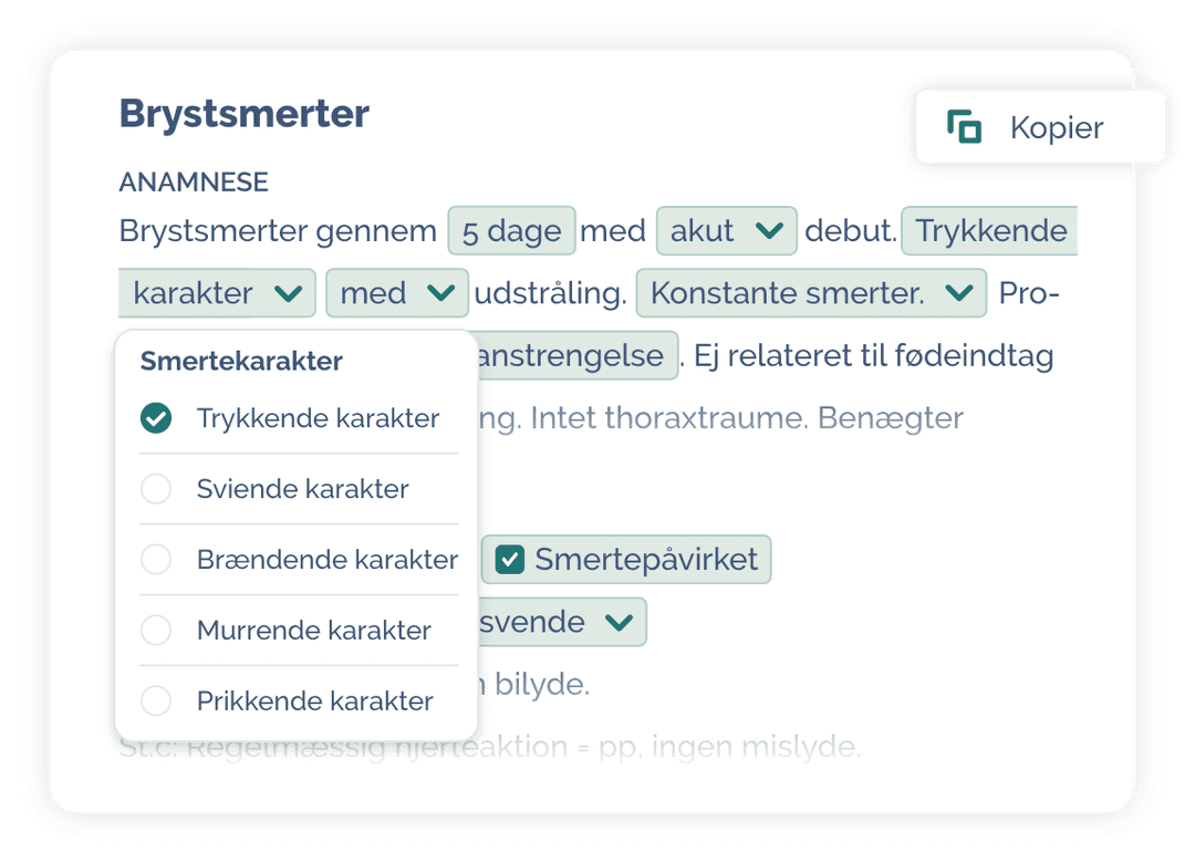 Brystsmerter eksempel